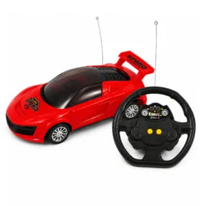 Remote Control Car Toy With Steering Wheel Controller Red - Kidora Kids