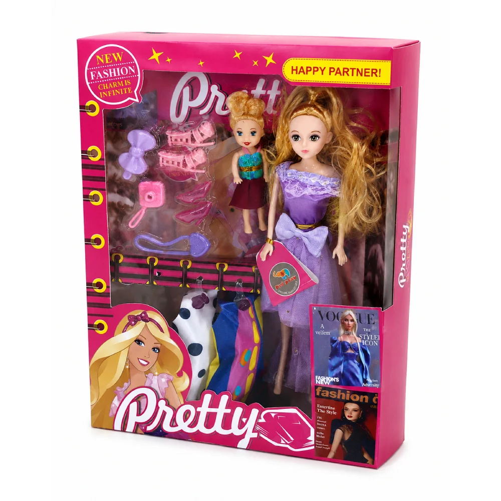 Fashion Doll Set for Girls with Accessories and Mini Doll 2