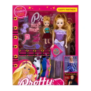 Fashion Doll Set for Girls with Accessories and Mini Doll